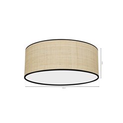 Lampa sufitowa okrągła Rattan 40cm 2xE27