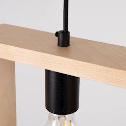 Lampa wisząca drewniana Aries 1xE27 naturalne drewno