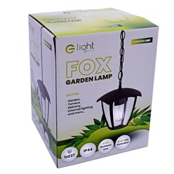 Lampa ogrodowa wisząca FOX Czarna 1xE27