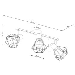 Lampa sufitowa listwa ARTEMIS 3xE14 czarna