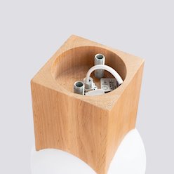 Lampa sufitowa Solis z mleczną kulą 1xG9 naturalne drewno