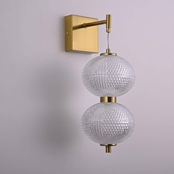 Kinkiet designerski LED kule Amelia 30W - złoty