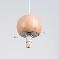 Lampa wiszące kule Pekka okrągła 3xG9 biała/naturalne drewno