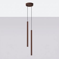 Lampa wisząca podwójna tuba Pastelo 2xG9 brązowa