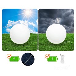 Lampa solarna Kula LED 5W 30cm RGBW z pilotem