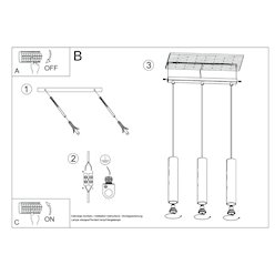 Lampa wisząca potrójna Lagos 3xGU10 listwa beżowa