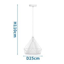 Lampa wisząca Diamond Deco 1xE27 - biała