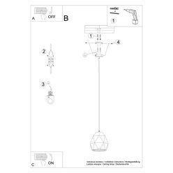 Lampa wisząca ceramiczna MINT 1xE27