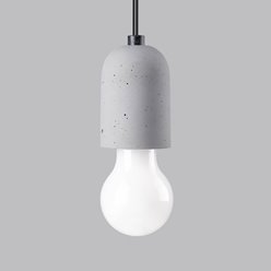 Lampa wisząca żarówka NESO 1xE27 szary beton