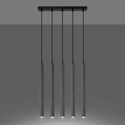 Lampa wisząca tuby PASTELO 5xG9 beton - listwa