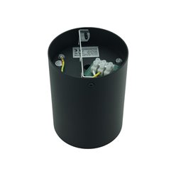 Tuba sufitowa GU10 okrągła 96x125mm czarna - złoty Ring