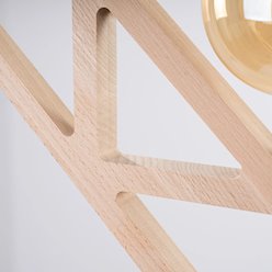 Lampa wisząca dekoracyjna Caro 1xE27 naturalne drewno/czarna