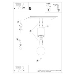 Lampa sufitowa kula BOOMO 23cm 1xG9 drewno