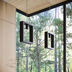 Lampa wisząca drewniana Aries 1xE27 wenge