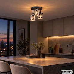 Lampa sufitowa 3xE27 Trivo czarna ze szklanymi kloszami