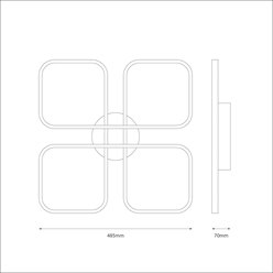 Lampa sufitowa LED kwadraty Hidalgo czarna 40W 4000K