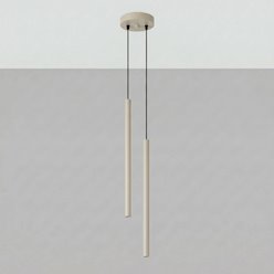 Lampa wisząca podwójna tuba Pastelo 2xG9 okrągła taupe