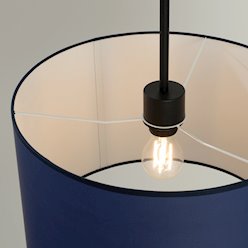 Lampa wisząca z abażurem Nevia 1xE27 granatowa