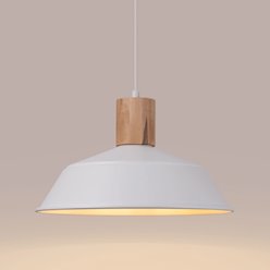 Lampa wisząca z okrągłym kloszem Fano 1xE27 biała