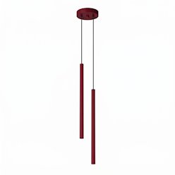 Lampa wisząca podwójna tuba Pastelo 2xG9 okrągła burgundowa