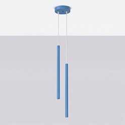 Lampa wisząca podwójna tuba Pastelo 2xG9 błękitna