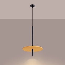 Lampa wisząca filcowa Feltro 1xG9 czarno-żółta
