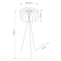 Lampa podłogowa filcowa Mula 45cm 1xE27 żółta
