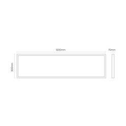 Ramka natynkowa biała 70mm do paneli LED 120x30
