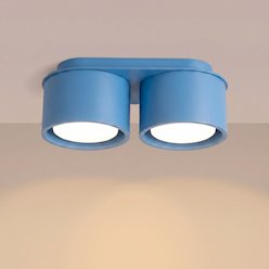Lampa sufitowa podwójna tuba Modo 2xGx53 błękitna