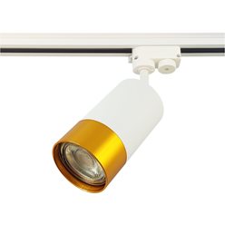 Szyna 2m plus 6x reflektor LED GU10 55x100mm biało złoty