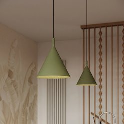 Lampa wisząca stożkowy klosz Nox 25cm 1xE27 zielona oliwka