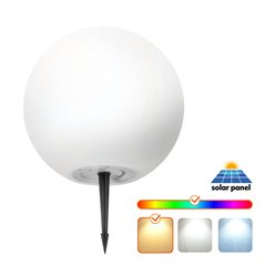 Lampa solarna Kula LED 5W 30cm RGBW z pilotem