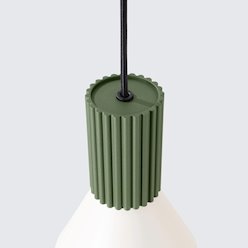 Lampa wisząca loftowa Estria 1xE14 beżowa/zielona oliwka