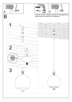 Lampa wisząca żółta kula BALL 1xE27