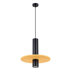 Lampa wisząca filcowa Pelta 1xGU10 czarno-żółta
