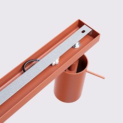 Kinkiet listwa z reflektorami Ring 3xGU10 ochra czerwona