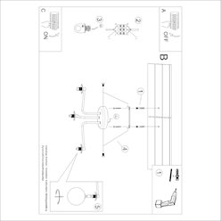 Żyrandol klasyczny mleczne kule Astral 3xG9 czarny