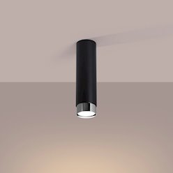 Tuba sufitowa nowoczesna Nero 22,5cm 1xGU10 czarny/chrom