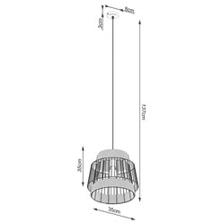 Lampa wisząca Loft Brilo 1xE27 czarna ze sznurem