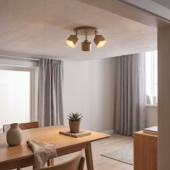Lampa sufitowa Loft 3xE27 Elena ruchoma okrągła beżowa