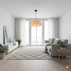 Lampa wisząca Boho 1xE27 z bambusowym kloszem 38cm