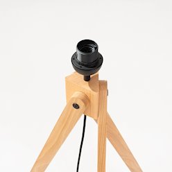 Lampa podłogowa drewniana Natt 1xE27 z białym abażurem