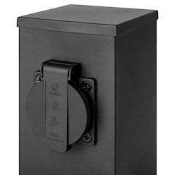 Słupek ogrodowy elektryczny PVC 1x Gniazdo 230V 20cm czarny
