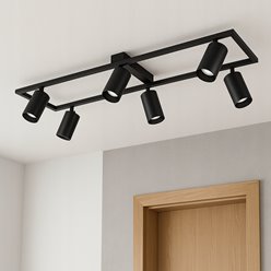 Żyrandol nowoczesny z reflektorami 6xGU10 Bueana czarny