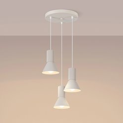 Lampa wisząca potrójna Estria 3xE14 beżowa