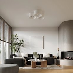 Lampa sufitowa drewniana Telesto 1xE27 biały/ciemny brąz