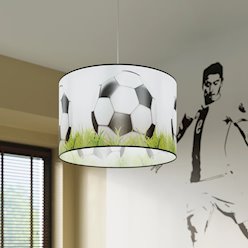 Lampa wisząca dziecięca Football C 40 1xE27 biało-czarno-zielona