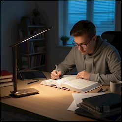 Lampka biurkowa LED Noblite 7W CCT brązowa