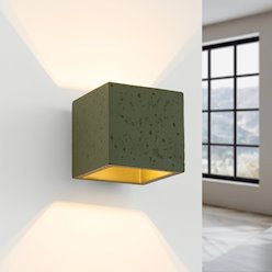 Kinkiet betonowy Quad góra-dół 1xG9 zielony oliwkowy