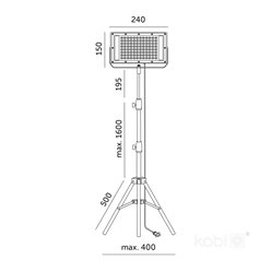 Halogen LED do roślin 45W na statywie